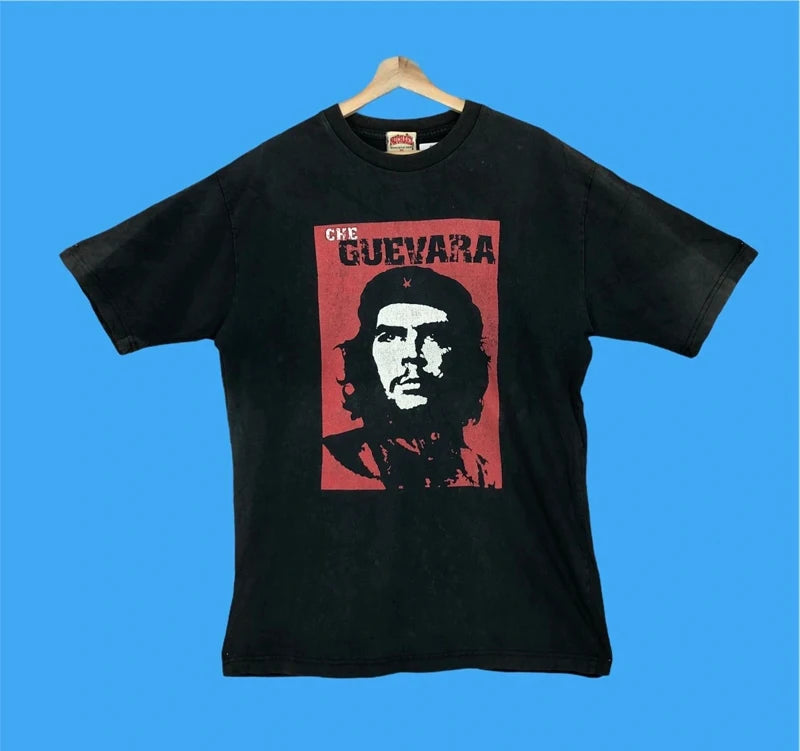 La nueva camiseta holgada informal retro americana de Che Guevara de algodón puro para motocicletas es un símbolo cultural de moda