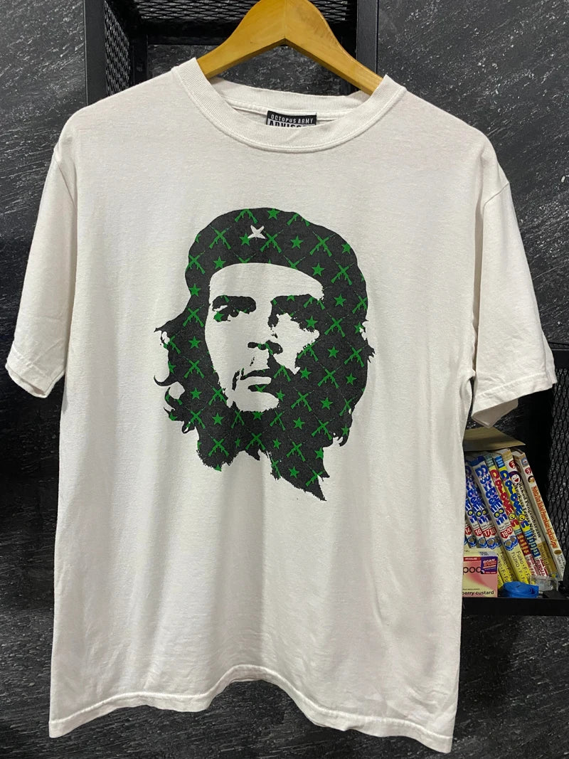 La nueva camiseta holgada informal retro americana de Che Guevara de algodón puro para motocicletas es un símbolo cultural de moda