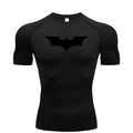 Camiseta ajustada con estampado de murciélago para hombre, camiseta de compresión para correr, gimnasio, Fitness, trotar, camisetas informales de manga corta para hombre