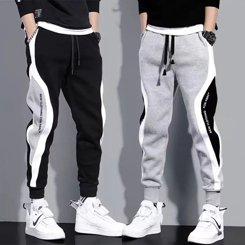 Pantalones negros para hombre, Jogger con cordón de Hip Hop, pantalones cómodos de moda, pantalones de chándal informales para hombre, ropa deportiva holgada con cintura elástica