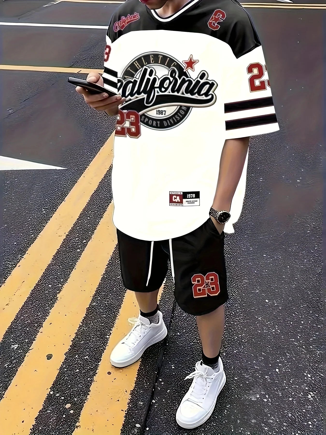 Conjunto de 2 uds de traje para hombre, conjunto cómodo de ocio a la moda para hombre, camisetas, pantalones cortos, actividades deportivas deportivas adecuadas para verano