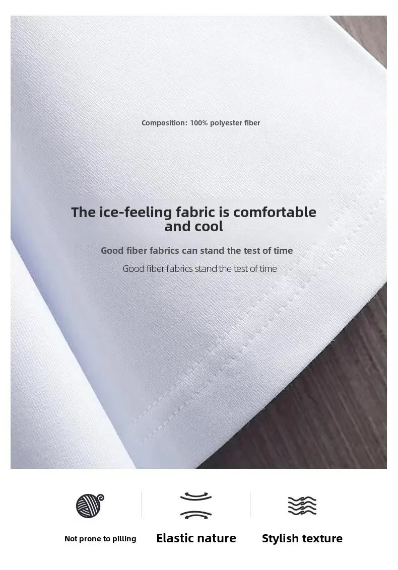 Camiseta de manga corta de seda helada para hombre, traje con estampado Digital, estilo coreano a la moda, adelgazante, suaviza tu silueta Spor, novedad de verano