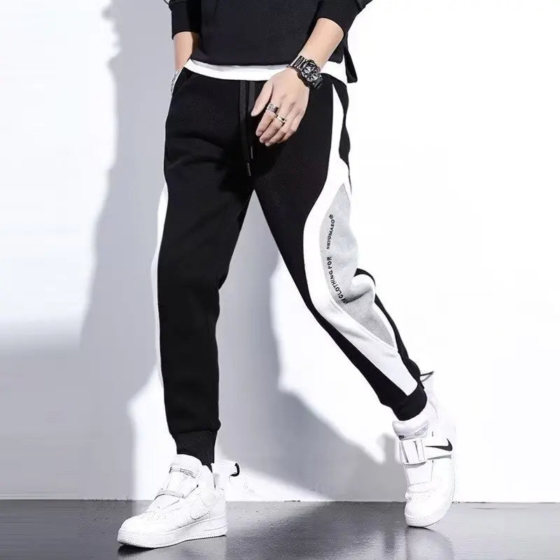 Pantalones negros para hombre, Jogger con cordón de Hip Hop, pantalones cómodos de moda, pantalones de chándal informales para hombre, ropa deportiva holgada con cintura elástica