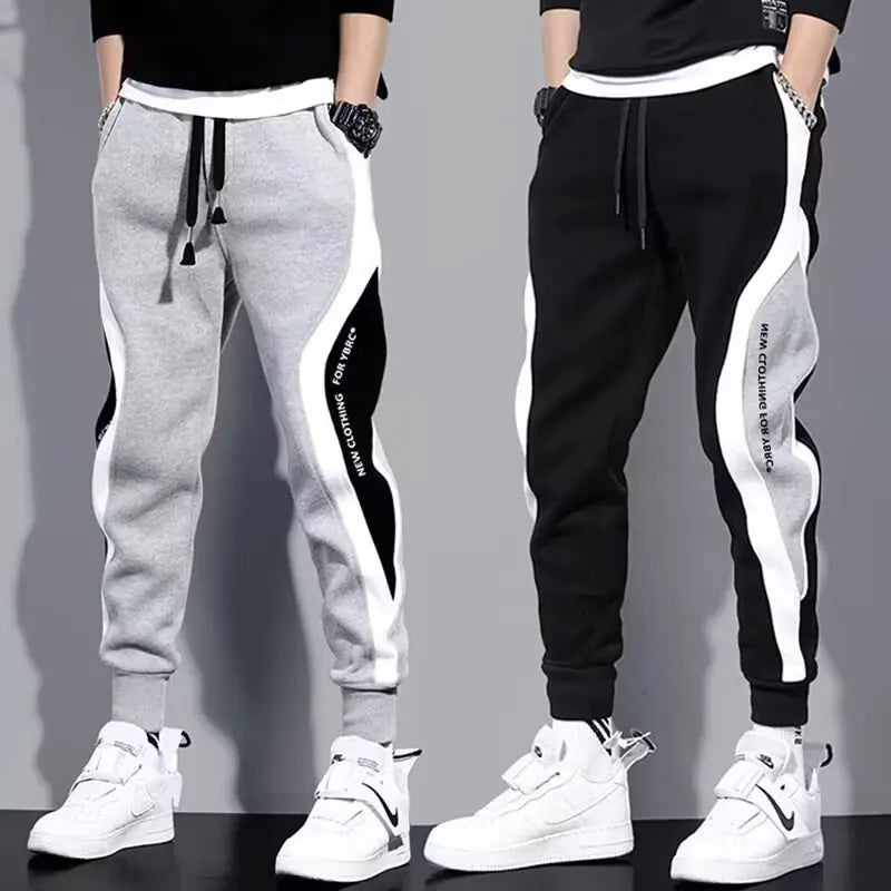 Pantalones negros para hombre, Jogger con cordón de Hip Hop, pantalones cómodos de moda, pantalones de chándal informales para hombre, ropa deportiva holgada con cintura elástica
