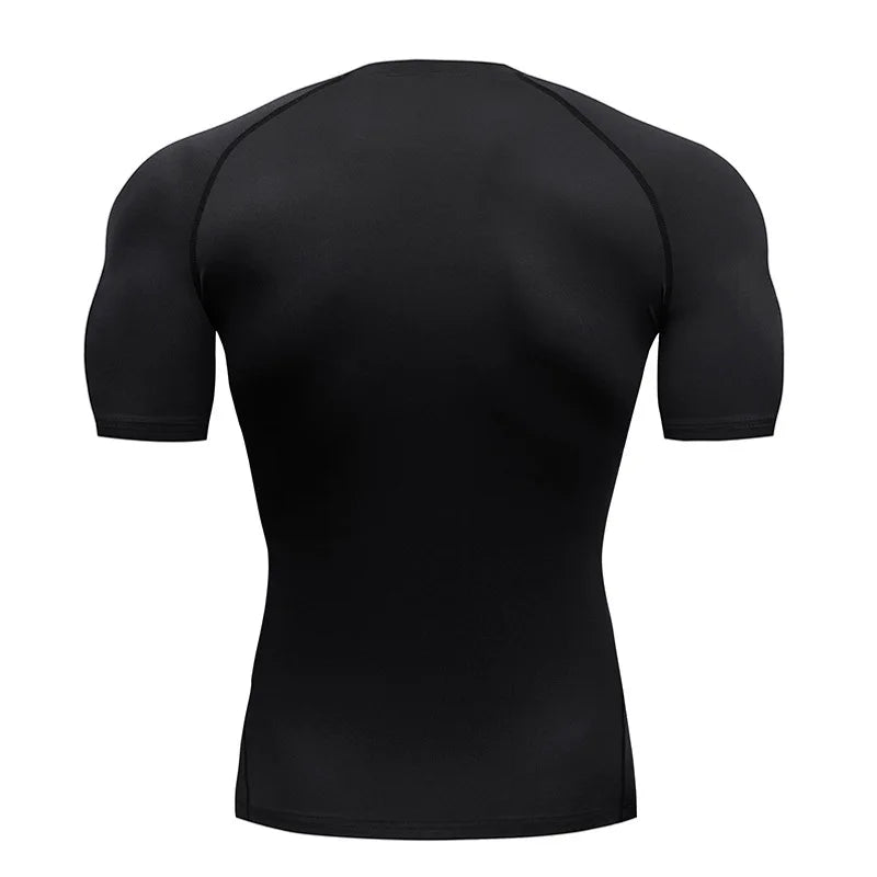 Camiseta ajustada con estampado de murciélago para hombre, camiseta de compresión para correr, gimnasio, Fitness, trotar, camisetas informales de manga corta para hombre