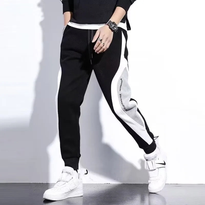 Pantalones negros para hombre, Jogger con cordón de Hip Hop, pantalones cómodos de moda, pantalones de chándal informales para hombre, ropa deportiva holgada con cintura elástica
