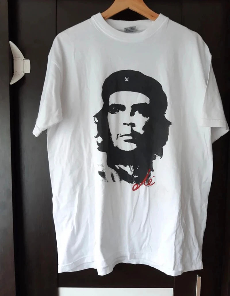 La nueva camiseta holgada informal retro americana de Che Guevara de algodón puro para motocicletas es un símbolo cultural de moda